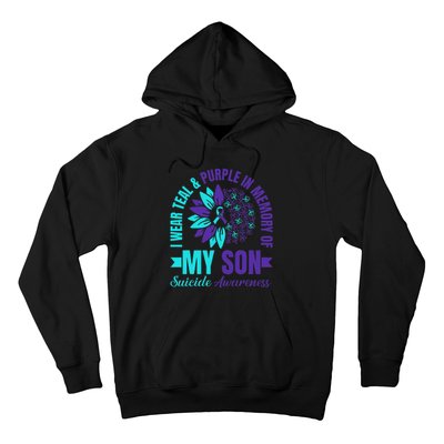 I Wear Teal Purple In Memory Of My Son Suicide Awareness Hoodie