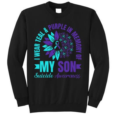 I Wear Teal Purple In Memory Of My Son Suicide Awareness Sweatshirt