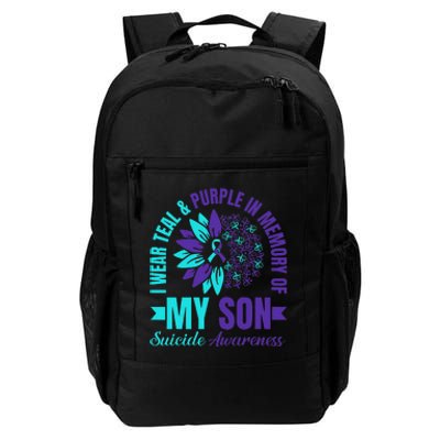 I Wear Teal Purple In Memory Of My Son Suicide Awareness Daily Commute Backpack