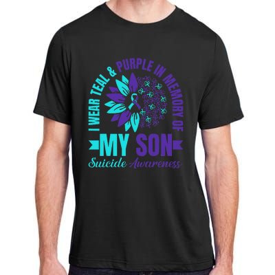 I Wear Teal Purple In Memory Of My Son Suicide Awareness Adult ChromaSoft Performance T-Shirt