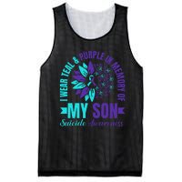 I Wear Teal Purple In Memory Of My Son Suicide Awareness Mesh Reversible Basketball Jersey Tank