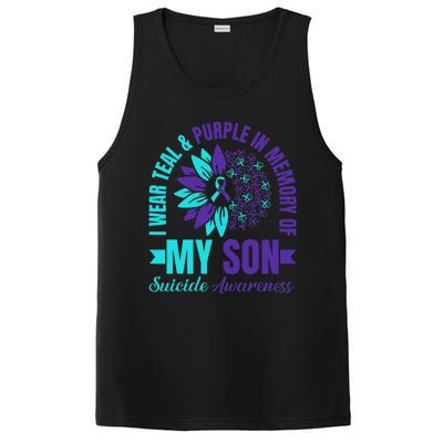 I Wear Teal Purple In Memory Of My Son Suicide Awareness PosiCharge Competitor Tank