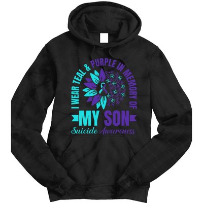 I Wear Teal Purple In Memory Of My Son Suicide Awareness Tie Dye Hoodie