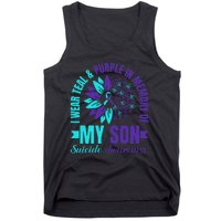 I Wear Teal Purple In Memory Of My Son Suicide Awareness Tank Top