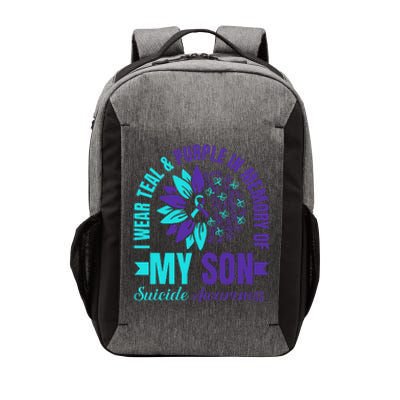 I Wear Teal Purple In Memory Of My Son Suicide Awareness Vector Backpack