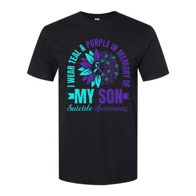 I Wear Teal Purple In Memory Of My Son Suicide Awareness Softstyle CVC T-Shirt