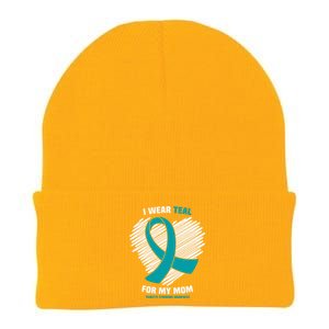 I Wear Teal For My Mom Tourette Syndrome Awareness Gift Knit Cap Winter Beanie