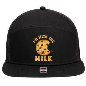 IM With The Milk And Cookie Couples Matching Costumes 7 Panel Mesh Trucker Snapback Hat