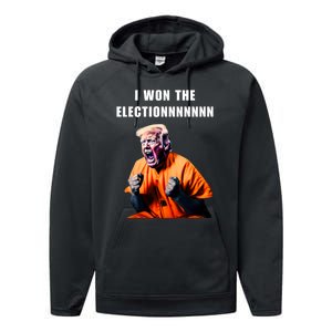 I Won The ElectionFunny Trump Prisoner Halloween Costume Performance Fleece Hoodie