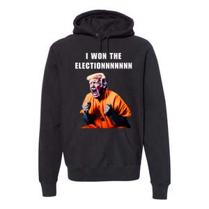 I Won The ElectionFunny Trump Prisoner Halloween Costume Premium Hoodie