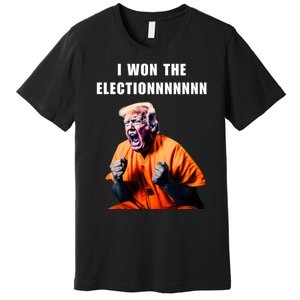 I Won The ElectionFunny Trump Prisoner Halloween Costume Premium T-Shirt