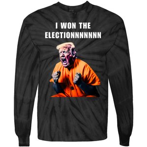 I Won The ElectionFunny Trump Prisoner Halloween Costume Tie-Dye Long Sleeve Shirt