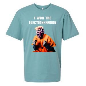 I Won The ElectionFunny Trump Prisoner Halloween Costume Sueded Cloud Jersey T-Shirt