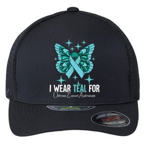 I Wear Teal For Ovarian Cancer Awareness Flexfit Unipanel Trucker Cap