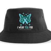 I Wear Teal For Ovarian Cancer Awareness Sustainable Bucket Hat