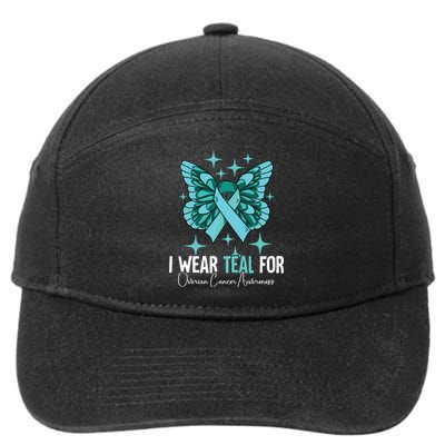 I Wear Teal For Ovarian Cancer Awareness 7-Panel Snapback Hat