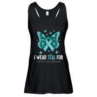 I Wear Teal For Ovarian Cancer Awareness Ladies Essential Flowy Tank