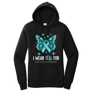 I Wear Teal For Ovarian Cancer Awareness Women's Pullover Hoodie