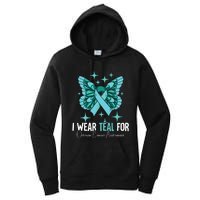 I Wear Teal For Ovarian Cancer Awareness Women's Pullover Hoodie