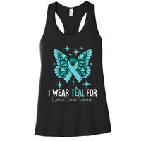 I Wear Teal For Ovarian Cancer Awareness Women's Racerback Tank