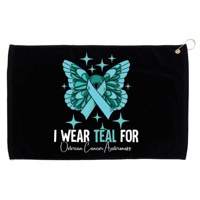 I Wear Teal For Ovarian Cancer Awareness Grommeted Golf Towel