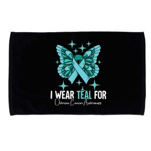 I Wear Teal For Ovarian Cancer Awareness Microfiber Hand Towel