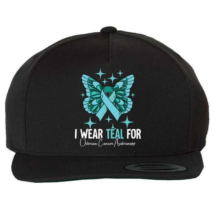 I Wear Teal For Ovarian Cancer Awareness Wool Snapback Cap