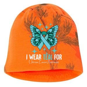 I Wear Teal For Ovarian Cancer Awareness Kati - Camo Knit Beanie