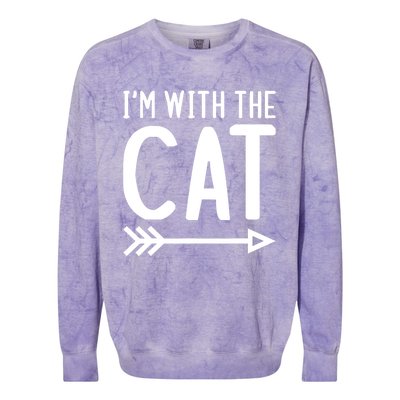 IM With The Cat Funny Matching Halloween Couple Costume Colorblast Crewneck Sweatshirt