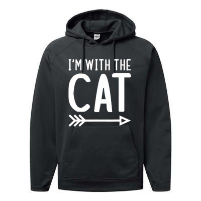 IM With The Cat Funny Matching Halloween Couple Costume Performance Fleece Hoodie