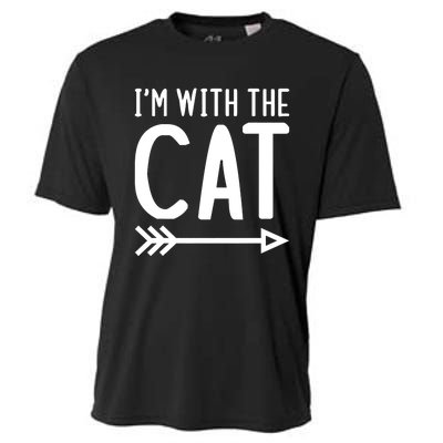 IM With The Cat Funny Matching Halloween Couple Costume Cooling Performance Crew T-Shirt