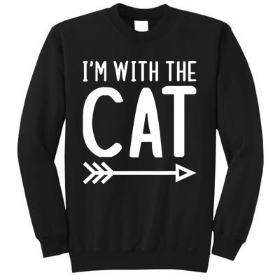 IM With The Cat Funny Matching Halloween Couple Costume Sweatshirt