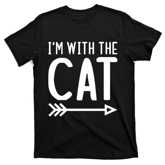 IM With The Cat Funny Matching Halloween Couple Costume T-Shirt