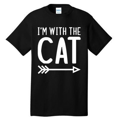 IM With The Cat Funny Matching Halloween Couple Costume Tall T-Shirt