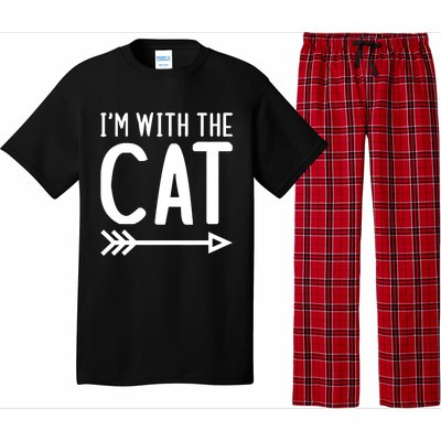 IM With The Cat Funny Matching Halloween Couple Costume Pajama Set