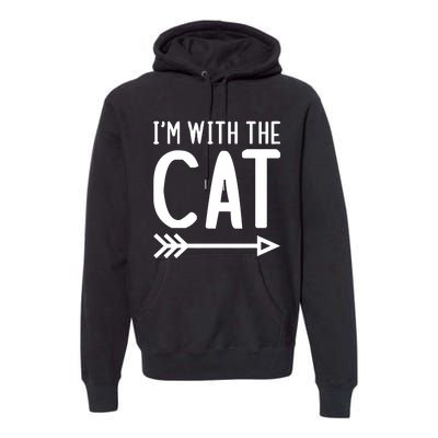 IM With The Cat Funny Matching Halloween Couple Costume Premium Hoodie