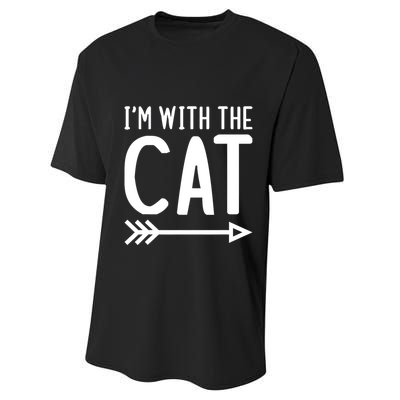 IM With The Cat Funny Matching Halloween Couple Costume Performance Sprint T-Shirt