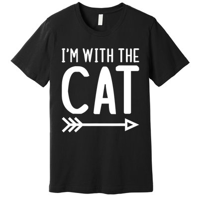 IM With The Cat Funny Matching Halloween Couple Costume Premium T-Shirt