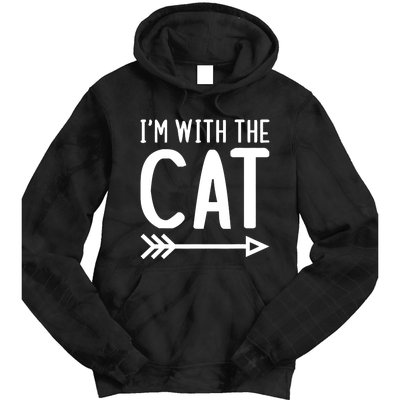 IM With The Cat Funny Matching Halloween Couple Costume Tie Dye Hoodie