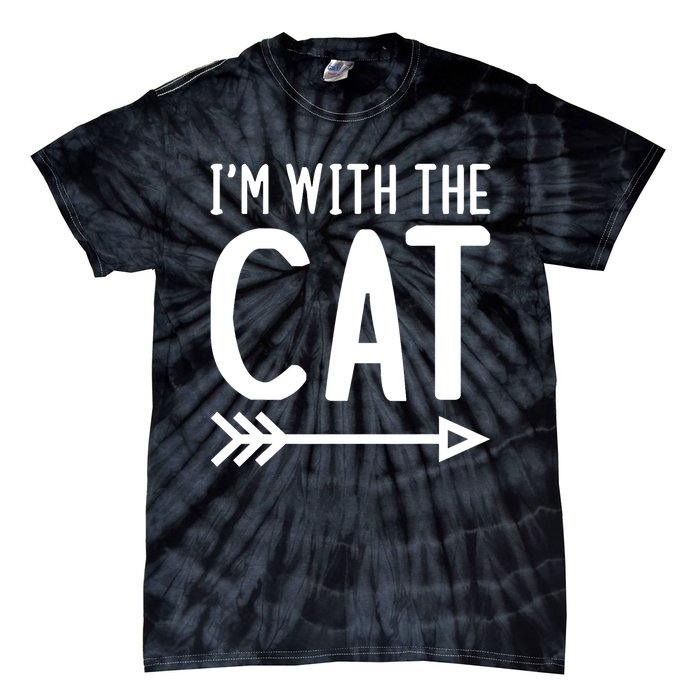 IM With The Cat Funny Matching Halloween Couple Costume Tie-Dye T-Shirt