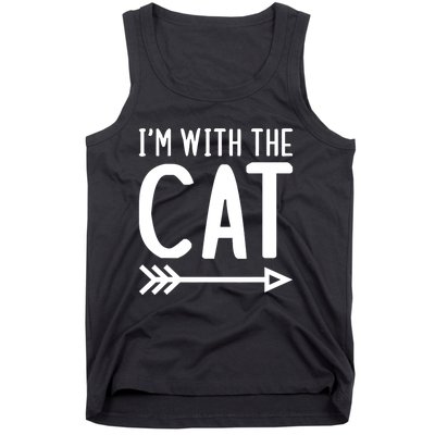 IM With The Cat Funny Matching Halloween Couple Costume Tank Top