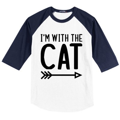 IM With The Cat Funny Matching Halloween Couple Costume Baseball Sleeve Shirt