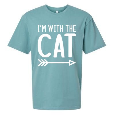 IM With The Cat Funny Matching Halloween Couple Costume Sueded Cloud Jersey T-Shirt