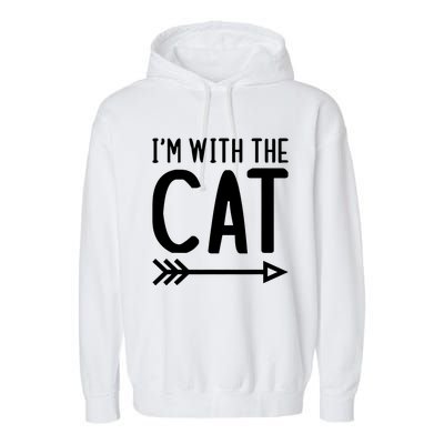 IM With The Cat Funny Matching Halloween Couple Costume Garment-Dyed Fleece Hoodie