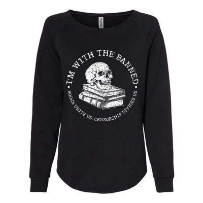 Im With The Banned Books Funny Book Lover Librarian Reading Womens California Wash Sweatshirt