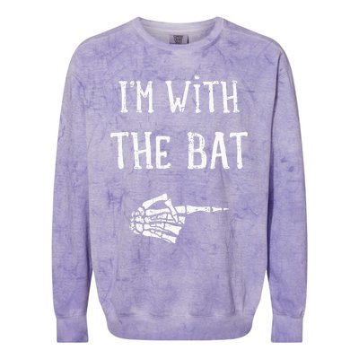 IM With The Bat Funny Matching Couple Costume Halloween Colorblast Crewneck Sweatshirt