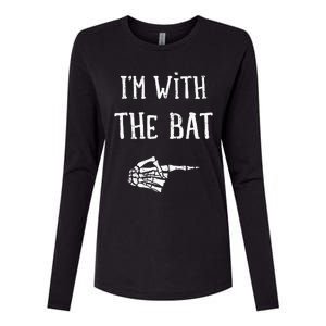 IM With The Bat Funny Matching Couple Costume Halloween Womens Cotton Relaxed Long Sleeve T-Shirt