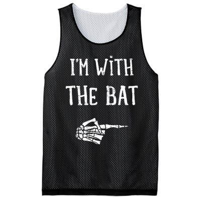 IM With The Bat Funny Matching Couple Costume Halloween Mesh Reversible Basketball Jersey Tank