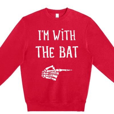 IM With The Bat Funny Matching Couple Costume Halloween Premium Crewneck Sweatshirt