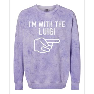 IM With The Luigi Funny Couples Matching Halloween Costume Colorblast Crewneck Sweatshirt